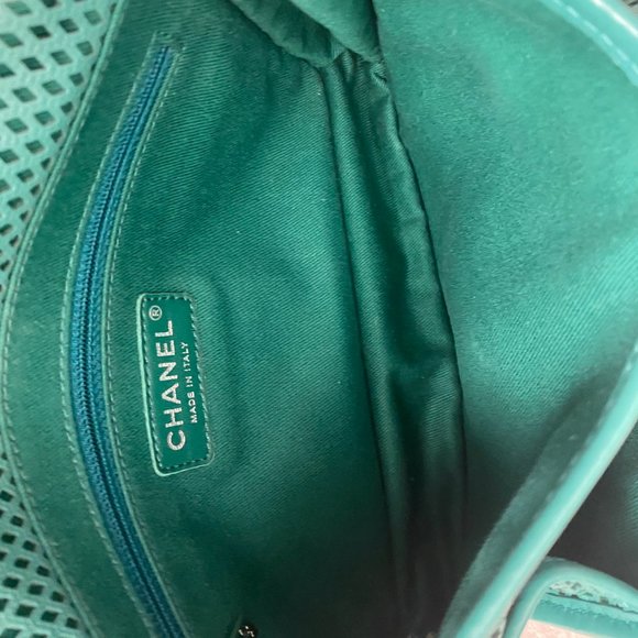 CHANEL Up in the Air Medallion Flap Bag Perforated Purse Emerald Green HOST PICK - Picture 11 of 16